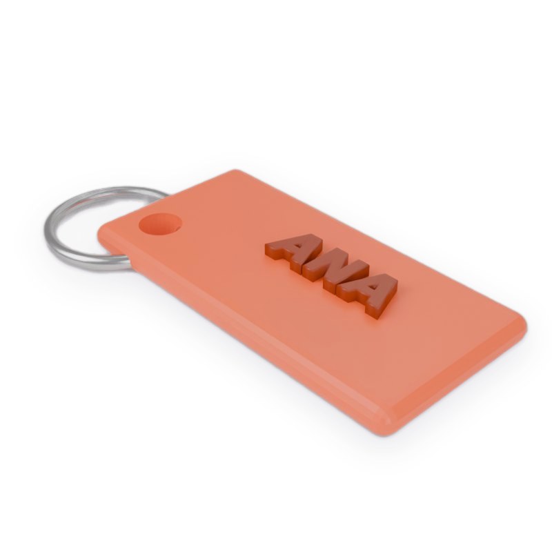 Chaveiro com nome personalizado impresso em 3D