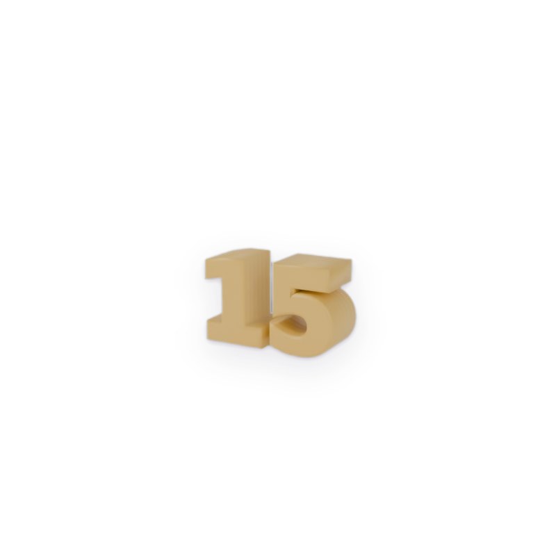 Topo de bolo com número e nome impresso em 3D
